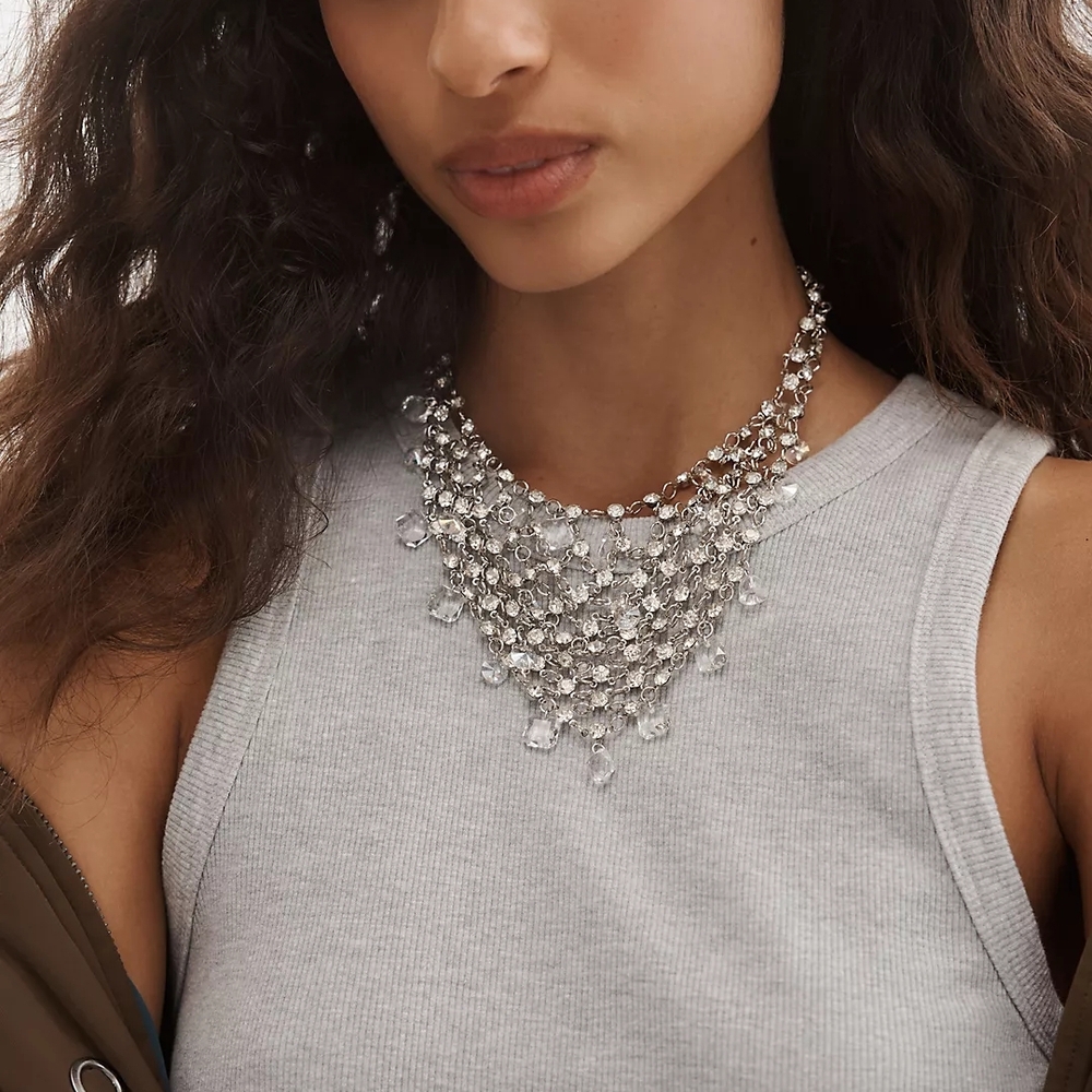 Anthropologie Crystal Bib Necklace